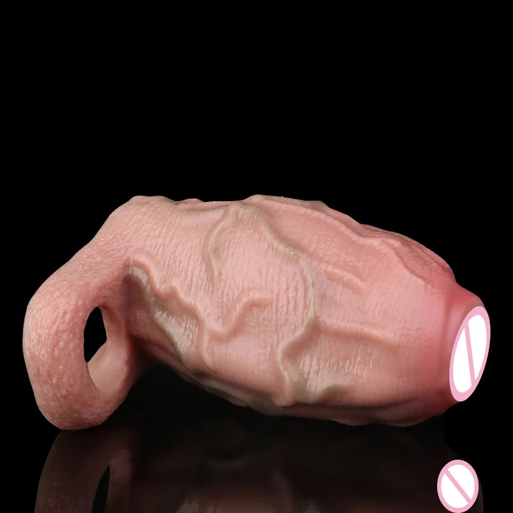 OEM Factory Real Texture Penis Enlargement Sleeve for Men Adult Erotic Goods Hombre Cock Delay Ejaculatio Condoms luvshop24
