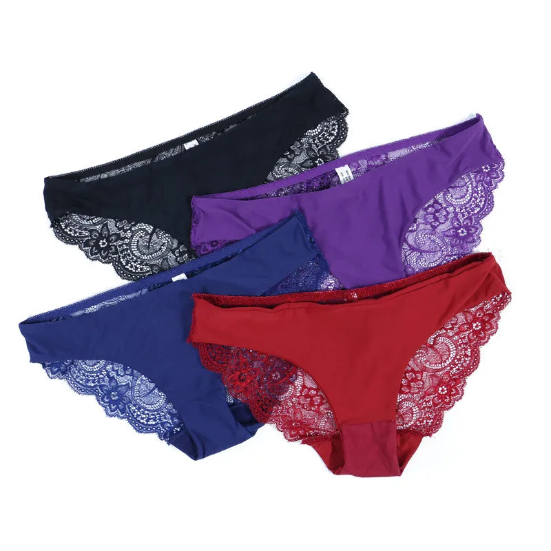 Lace Women's Panties Sexy Female Underwear Seamless Ladies Briefs Low-rise Lingerie Soild Panty Girls Briefs Tangas Slip Femme luvshop24