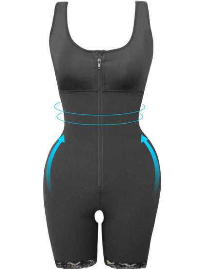 Zip Waist Lace Slimming Shaper Corset Control Shapewear Butt Lifter Strap Body Shaper Underwear Bodysuit Women Plus Size S-6xl luvshop24
