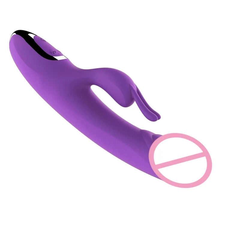 12 Strong Dual Vibration Big Purple G Spot Rabbit Vibrator Rechargeable USB Charger Dildo Vibrator luvshop24