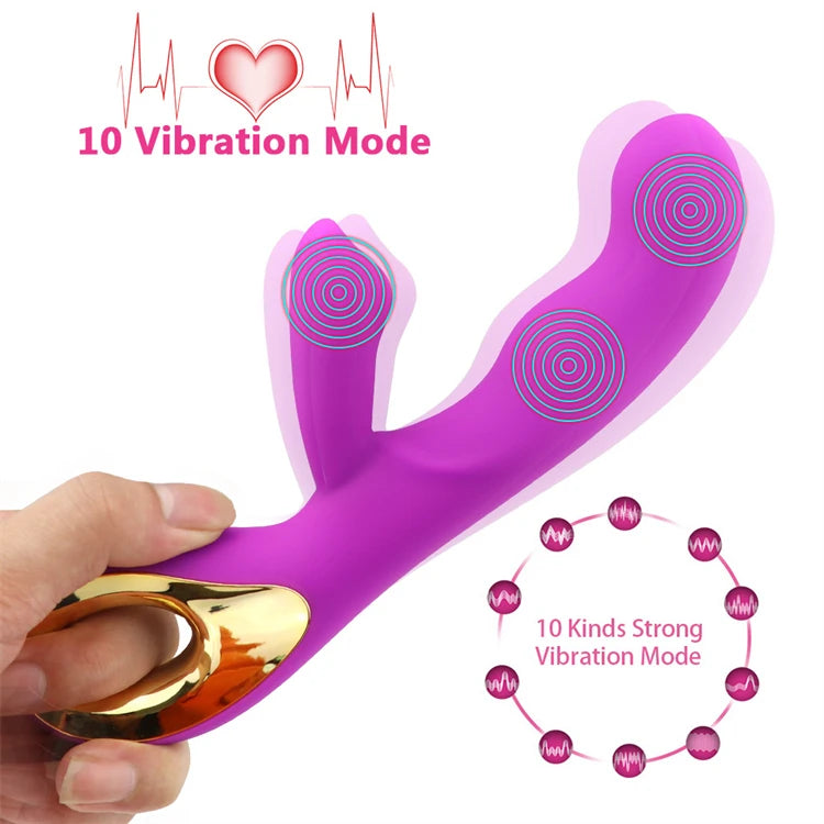 Hot Selling Rechargeable G Spot Rabbit Vibrator Wand Massager for Women luvshop24