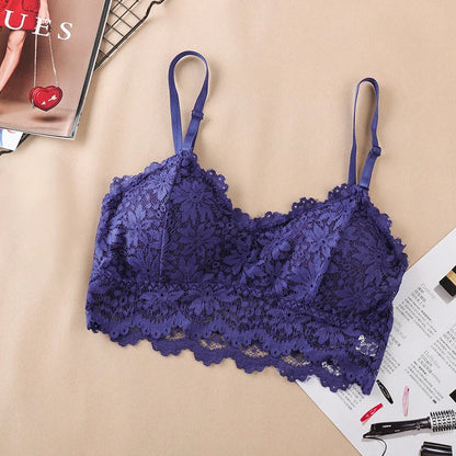 Lace Sexy Lingerie Wireless Bra For Women Padded Push Up Bralette Female Brassiere Soft Backless Fashion Bras Underwear luvshop24