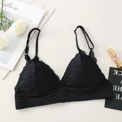 Floral Lace Bralette Girls Non-Wire Push Up Bras For Women Soft Sexy Intimates Brassiere V-neck Lingerie Female Underwear luvshop24