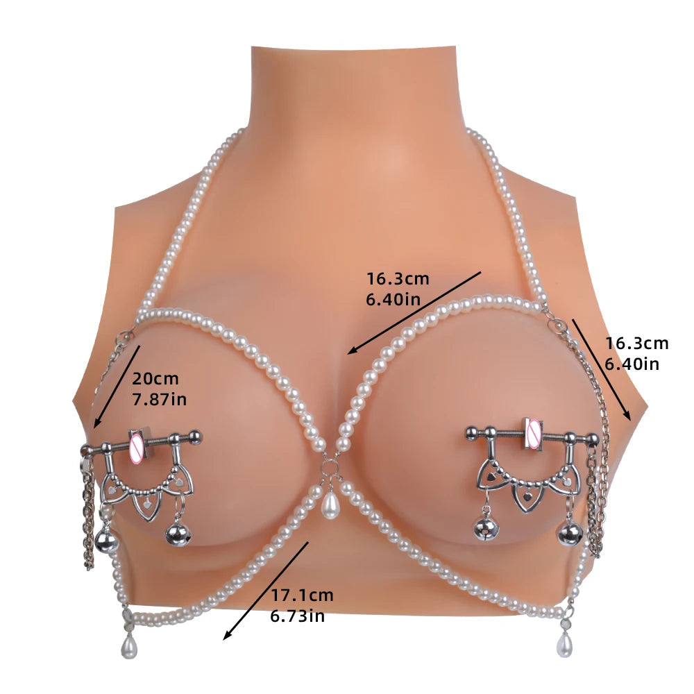 Leather Nipple Clamps with PP Chain Golly Chain Female Breast Stimulation BDSM Sexy Kink Nipple Clips for Women Erotic Toy luvshop24