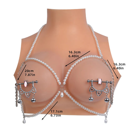 Leather Nipple Clamps with PP Chain Golly Chain Female Breast Stimulation BDSM Sexy Kink Nipple Clips for Women Erotic Toy luvshop24