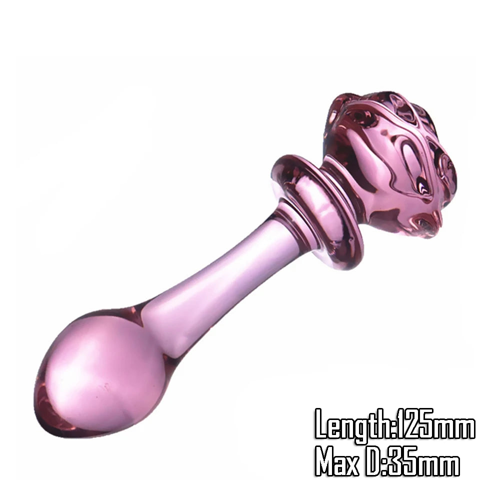 Pyrex Glass Dildo Fake Penis Crystal Anal Beads Butt Plug Prostate Massager G Spot Female Masturbation Toys luvshop24