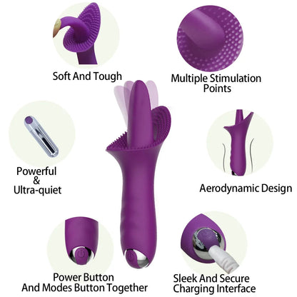 Nipple Clitoris Stimulation Tongue Licking for Wome Silicone Vibrator Female Tongue Licking Toy Tongue Clitoris Massage Tool luvshop24