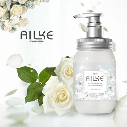 AILKE Shower Gel women Cleaning Whitening Roses Body Wash Perfume lotion Scrub fragrant Moisturizing summer bath foam female luvshop24