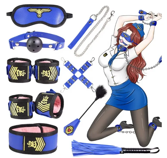 2022 New 9 Piece Sexuels Bondage Leather Restraint Set Erotic Nurse Role Flirting Suits Bdsm Adult Cos Games luvshop24