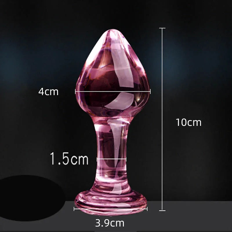 Candiway Exquisite Pink Crystal Glass Anal Plug Adult Masturbation Products Prostate Massager Erotic Toys For Couple (5 Styles) luvshop24