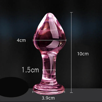 Candiway Exquisite Pink Crystal Glass Anal Plug Adult Masturbation Products Prostate Massager Erotic Toys For Couple (5 Styles) luvshop24