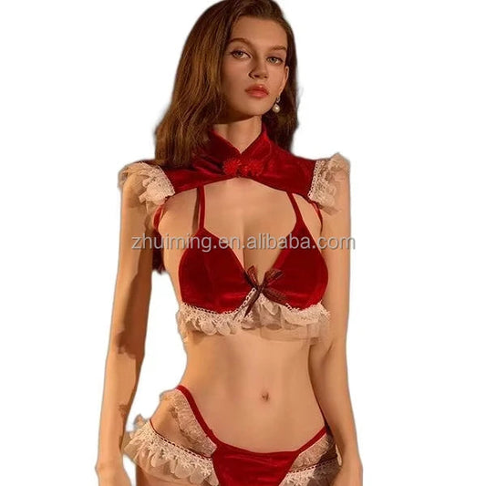 Christmas Erotic Lingerie Sexy Lady Lace Outfit luvshop24