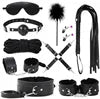 Wholesale 10pcs/ Set Toys Adult Game SM Bondage Gear Restraint, Handcuffs Nipple Clamp Whip Collar Erotic Toy Kit for Couples luvshop24
