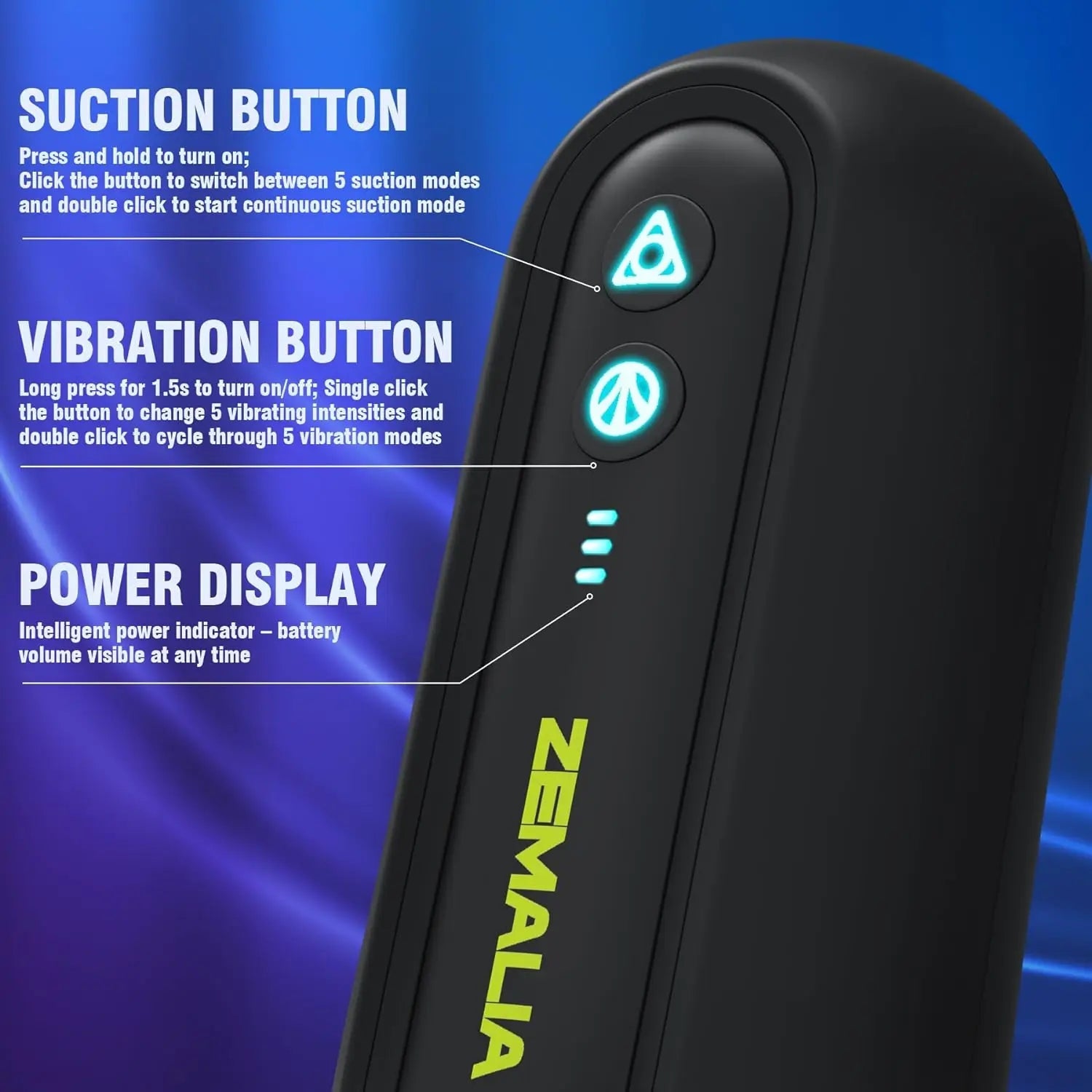 Men Masturbation Toys Masturbators For - ZEMALIA Adult Vibration 5 Suction S Vibrator Hands Free Pocket Pussy Penis Pump With luvshop24