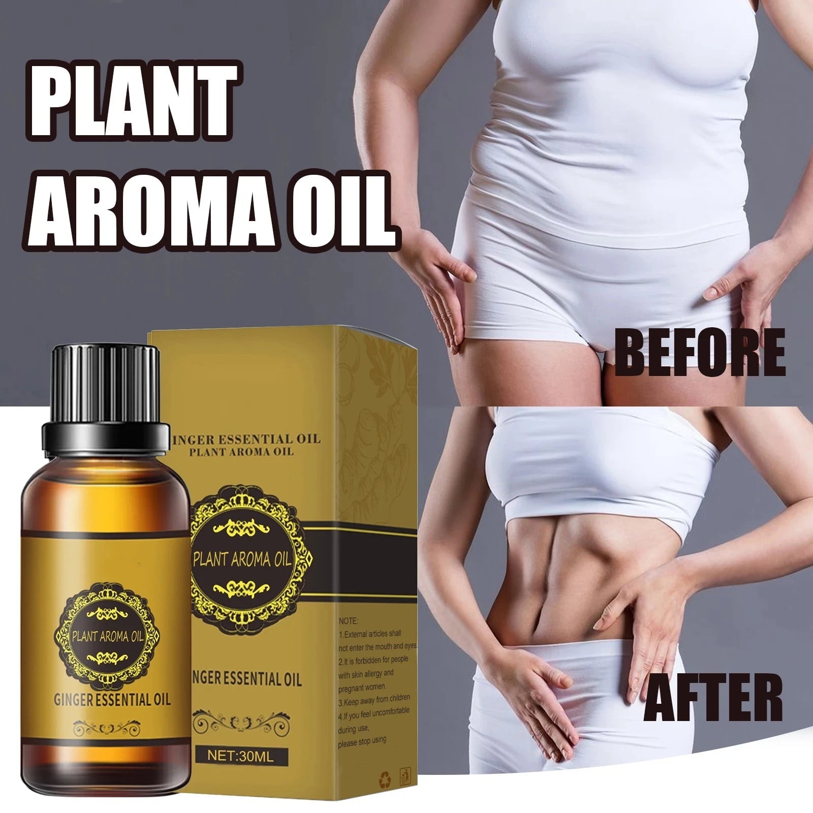10ML 30ML Ginger Essential Oils Thin Leg Waist  Massage Oil Beauty Health Firm Body OEM luvshop24