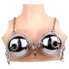 Heavy Duty Stainless Steel Breast Bondage Bra with Lock and Chains BDSM Metal Breast Cover Cups for Slave Play luvshop24