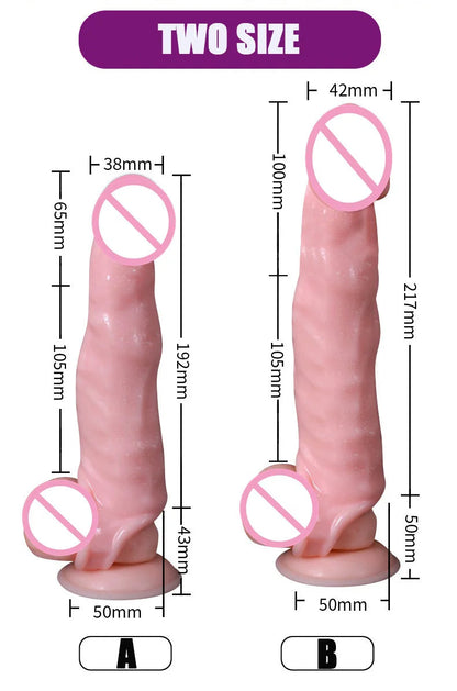 Super Size Highly Elastic Silicone Penis Extender Sleeve Reusable Condoms Penis Ring Delay Ejaculation Erotic Toys Intimate Good luvshop24