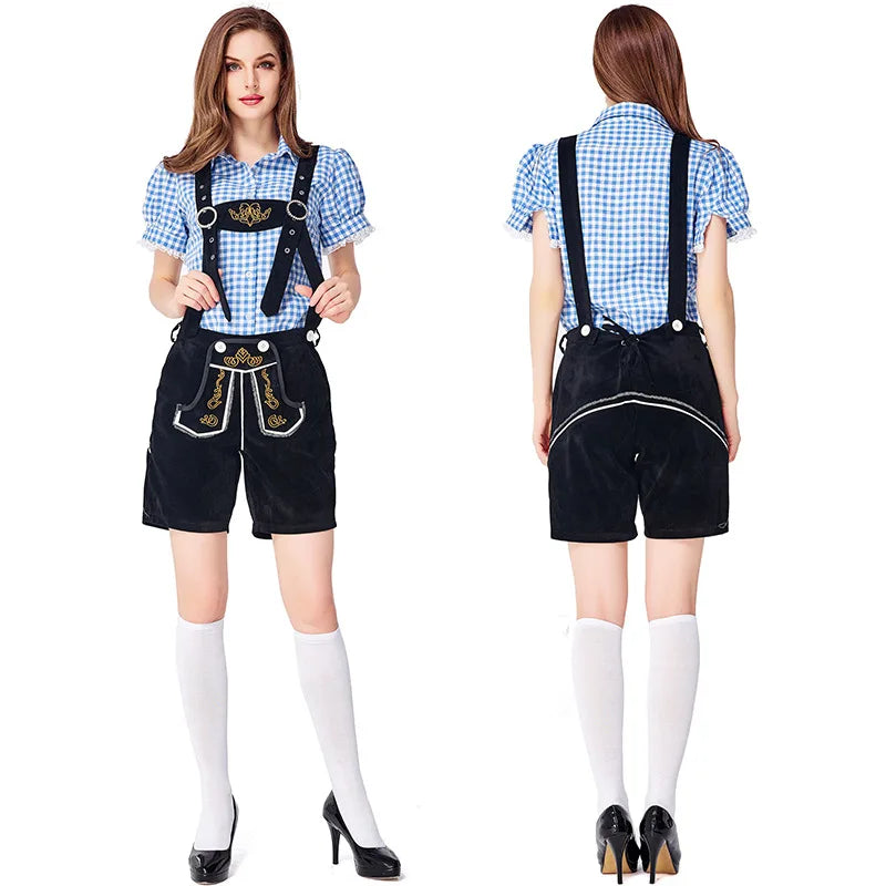 Adult Women German Oktoberfest Lederhosen Costume Bavaria Traditional Festival Beer Party Beer Fancy Dress luvshop24