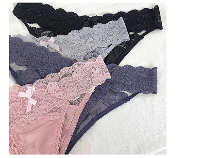 Meet'r 3Pcs/lot Women Sexy Lace Panties Low-waist Underwear Female G String Breathable Hollow out Lingerie Temptation Intimates luvshop24