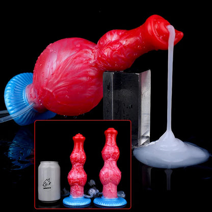 NNSX Dual Knot Dog Ejaculation Dildo With Inflatable Anal Plug Toys Animal Squirting Anal Dildos Erotic Products for Men Women luvshop24