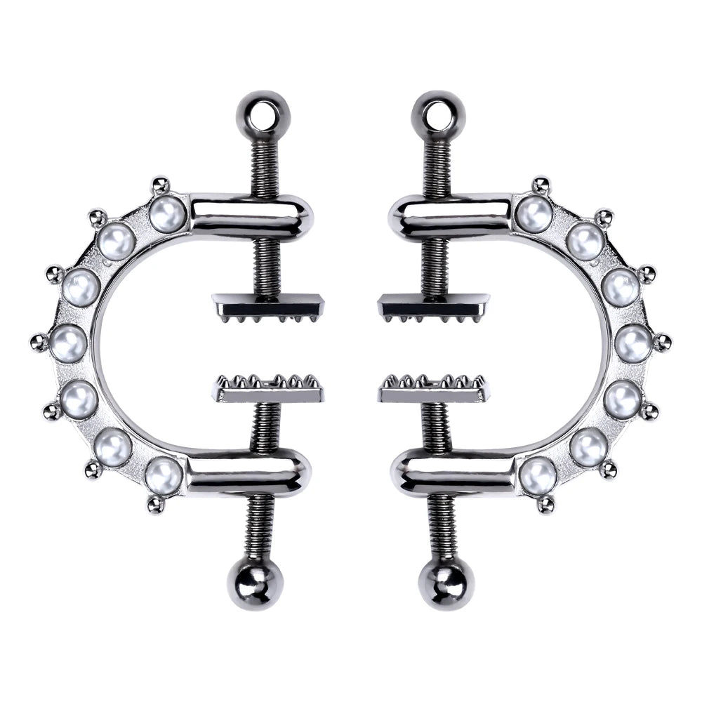Heaviness Metal Nipple Clamps for Men Couple Erotic Game SM Toys With Chain Breast Clamps luvshop24