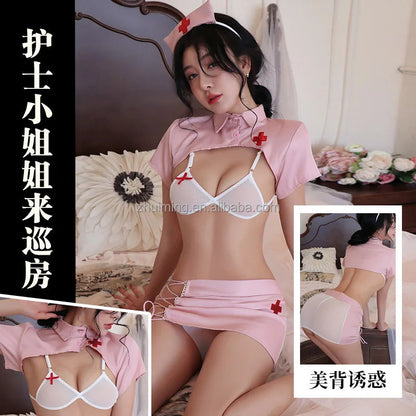 Pink Nurse Erotic Lingerie Ladies Clothes luvshop24