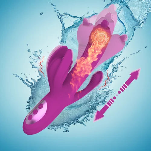 Vibrating Screen Rabbit Vibrator Fantasy Medical-grade Silicone Nipple Stimulation Usb Rechargeable Thrusting Rabbit Dildo luvshop24