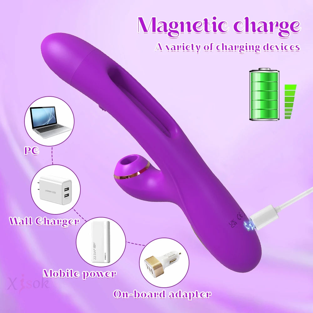 2023 New Arrival Rabbit Vibrator Patting Dildo G Spot Flap Sucking Vibration for Woman Clitoral Stimulation&dildo Vibrator luvshop24
