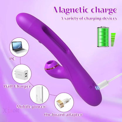 2023 New Arrival Rabbit Vibrator Patting Dildo G Spot Flap Sucking Vibration for Woman Clitoral Stimulation&dildo Vibrator luvshop24
