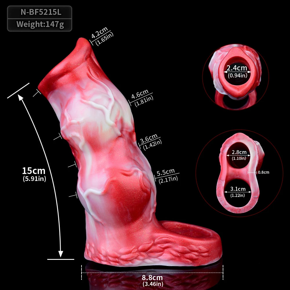 15cm Cover Penis Sleeve for Adult Enlarger for Men Inner Channel Anti-off Design and Erotic and Flirting Effect Non-stop Orgasm luvshop24