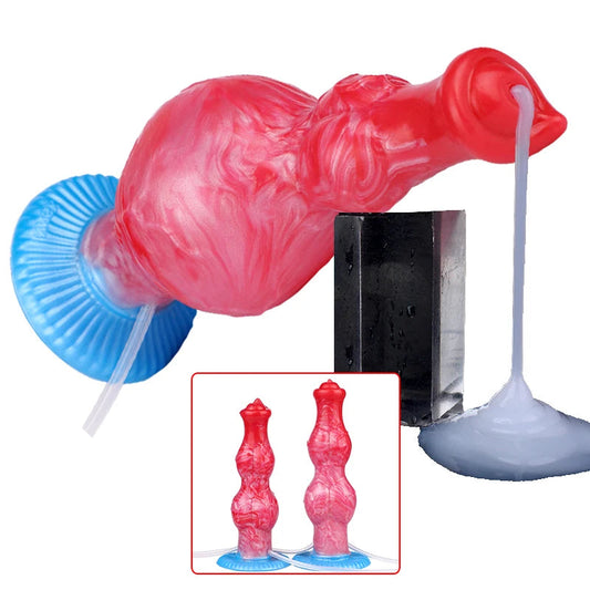 NNSX Dual Knot Dog Ejaculation Dildo With Inflatable Anal Plug Toys Animal Squirting Anal Dildos Erotic Products for Men Women luvshop24