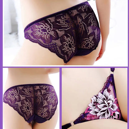 Peony Lace Underwear Intimates Seamless Underwear  Ladies Briefs Thong Female Underpants Sexy Lingerie Women's Low Rise Panties luvshop24