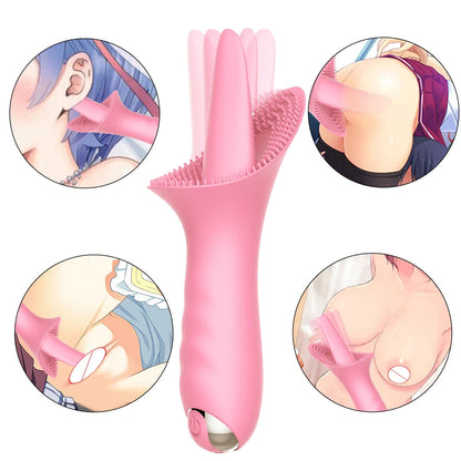 Nipple Clitoris Stimulation Tongue Licking for Wome Silicone Vibrator Female Tongue Licking Toy Tongue Clitoris Massage Tool luvshop24