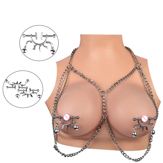 QKKQ Metal Golden Chain Nipple Clamps Nipple Stretching for Female Flirting Erotic Toys Wholesale Price luvshop24