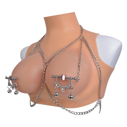 Leather Nipple Clamps with PP Chain Golly Chain Female Breast Stimulation BDSM Sexy Kink Nipple Clips for Women Erotic Toy luvshop24