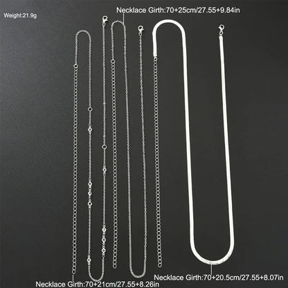 3Pcs Boho Flat Snake Chain Belly Waist Chain for Women Simple Silver Color Zircon Summer Beach Jewelry Female Bikini Accessories luvshop24