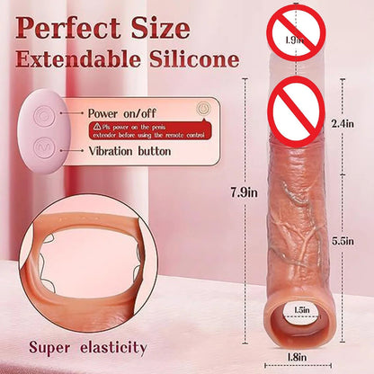 Remote Control Vibration Penis Extension cock Sleeve Silicone Reusable Condom For Men Sex Toys Penis Enlargement luvshop24
