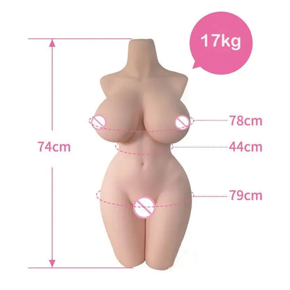 TPE Silicone Testicular Vaginal Double Combination, Half Body, Transgender, Penis, Female Vagina, Anus, Chest, Sexual Experience luvshop24