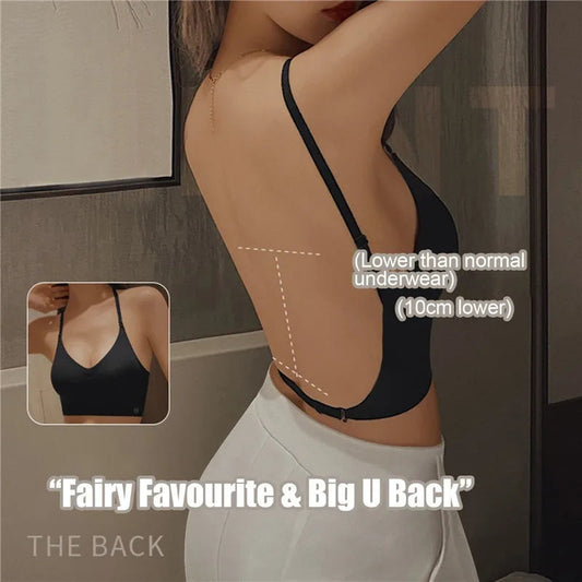 2024 Invisible Push Up Bra Backless Sexy Women Bras Low Cut Plunge Brassiere Open Back Wedding Underwear Seamless Lingerie luvshop24