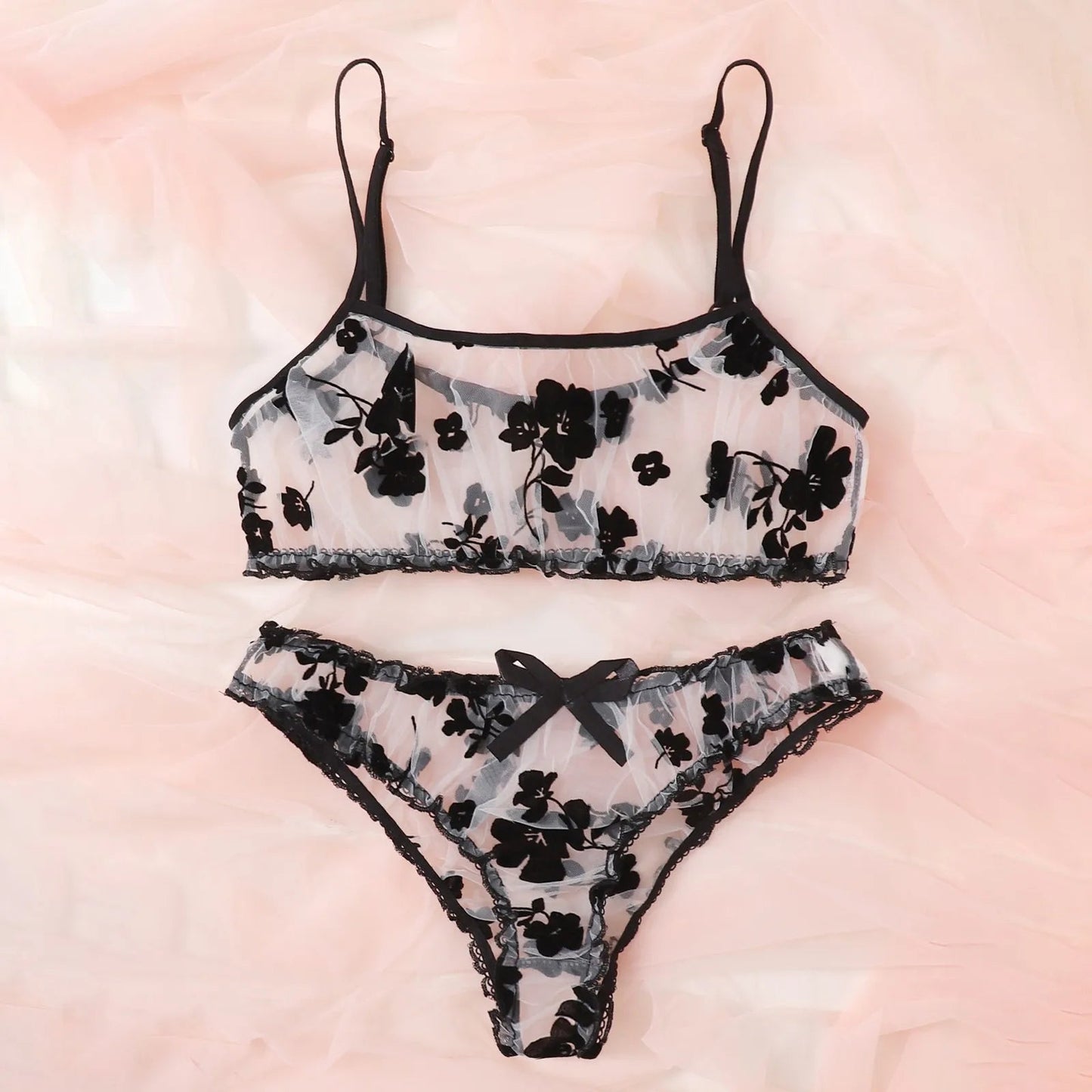 Women Plus Size Hot Erotic Lingerie Set Perspective Mesh Crop Tops Corsets Brief Set 2pcs Erotic Pajama Sets Erotic Clothing luvshop24