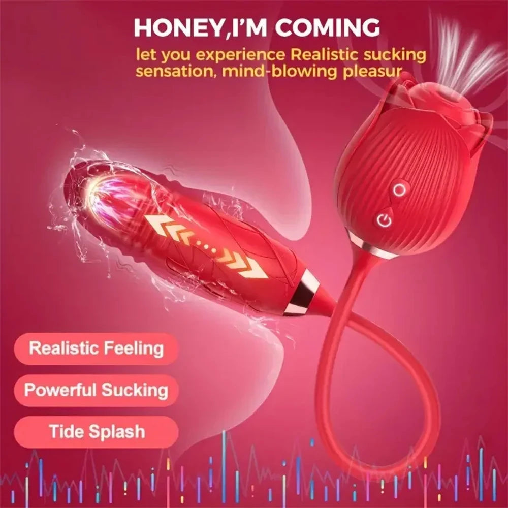 Rose Sucking Vibrator for Women Dildo Thrusting Vibrating Clit Sucker Nipple Clitoris Stimulation Female Sex Toys for Adults luvshop24