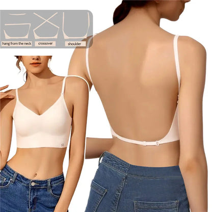 2024 Invisible Push Up Bra Backless Sexy Women Bras Low Cut Plunge Brassiere Open Back Wedding Underwear Seamless Lingerie luvshop24