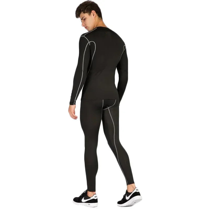 1pcs Men Long-sleeved Thermal Underwear Male Tight Fitting Fast Dry Elastic Fitness Suit Set Man Autumn Winter Sprots Wear luvshop24