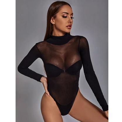 One-piece Bodysuits For Women Exotic Erotic Transparent Jumpsuit Night Club Party Wear Erotic Tight Lingerie Female Sleepwear luvshop24
