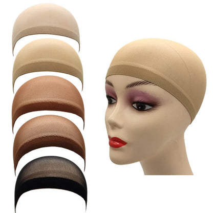 2pcs/Bag Top Stocking Wig Cap Hair Net For Weave Hair Wig Nets Black Brown Stretch Mesh Wig Cap For Making Wigs luvshop24
