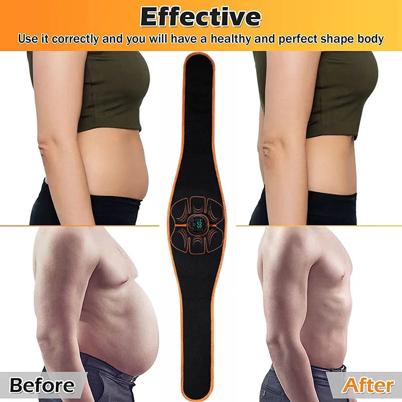 ABS Stimulator Electric Vibration Abdominal Muscle Trainer Muscle Stimulator USB Charge Body Slimming Fitness Massage Belts luvshop24