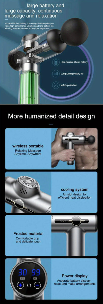 Portable Fascia Gun Vibration Massage Gun For Body Neck Back Deep Muscle Relaxation Fitness Slimming One Head luvshop24