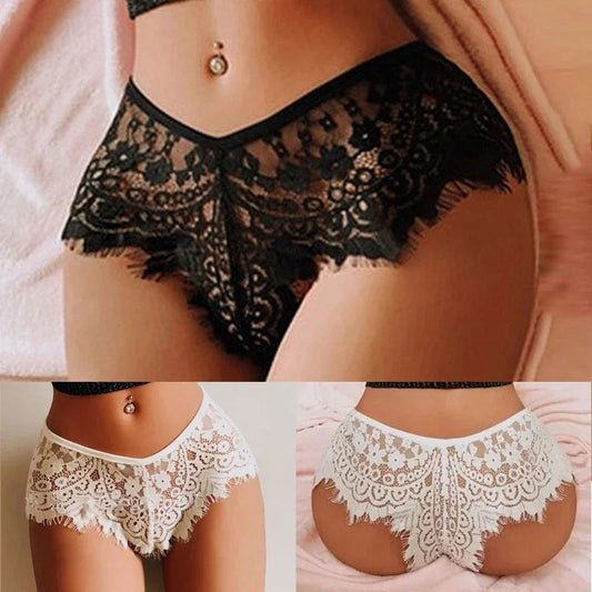 Women's Sexy Lace See Through Briefs Lingerie Panties High Rise Knickers Lingerie Erotic Underwear Lady Girls Knicker Underpants luvshop24