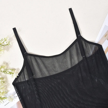 Ellolace Lace Bodysuit Sheer Mesh One Piece Bright Body Women Solid Sexy Top Crotchless Sissy Naked Tight Fitting Teddy Lingerie luvshop24