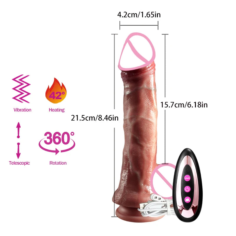 Realistic Vibration Dildo Telescopic Penis Anal Plug Vibration Female Suction Cup Masturbation Sexmachine Sex Toys For Women 18+ luvshop24